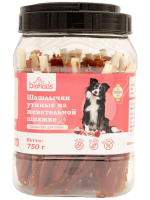 Лакомство для собак BIOHAUS Шашлычки утиные на жевательной шпажке, 750 г