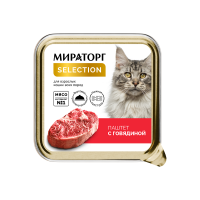 Мираторг Selection Корм для взрослых кошек, паштет с говядиной, 100 г