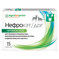Препарат для мочеполовой системы Нефрокэт/дог, таблетки для кошек и собак, 15 табл.