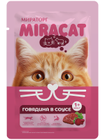 Влажный корм Мираторг Miracat говядина в соусе для взрослых кошек, 75 г