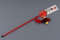 Игрушка-дразнилка NUNBELL для кошек Рыбка с пером и колокольчиком на палочке, 1 шт