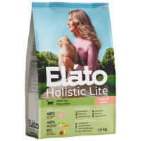 Корм Elato Holistic Lite для привередливых взрослых кошек, с кроликом и индейкой, 1,5 кг