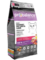 Корм сухой ProBalance Gourmet Diet для кошек с говядиной и ягненком, 8 кг