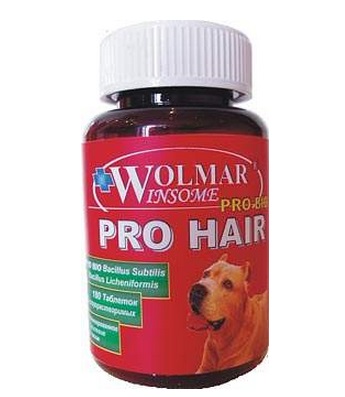 Wolmar Winsome Pro Bio PRO HAIR комплекс для улучшения кожи и шерсти, для щенков и собак, 180 таб.