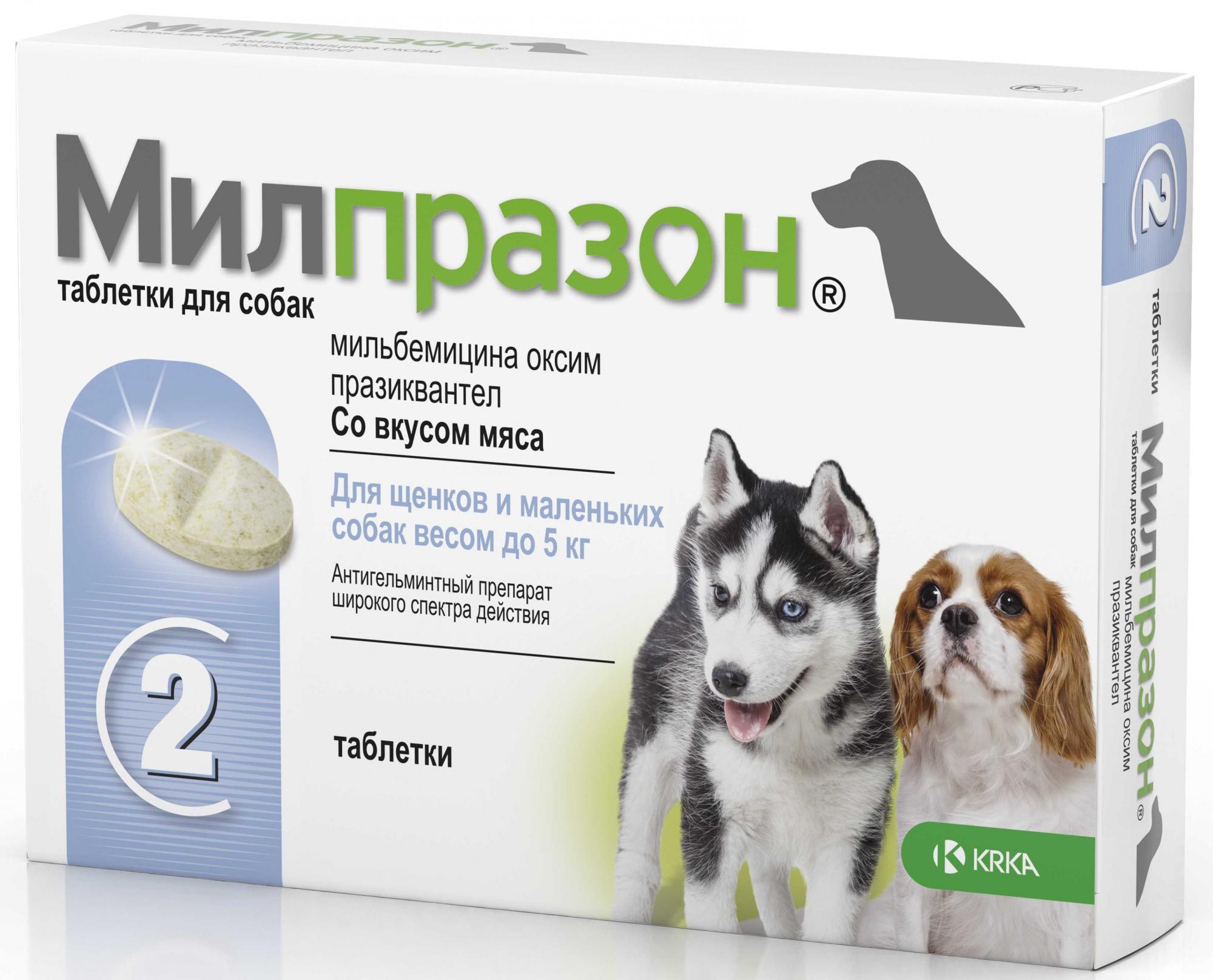 Милпразон ® таблетки для собак до 5 кг. 25 мг. 2 таб. в упак. купить по  низкой цене с доставкой - БиоСтайл