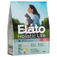 Корм Elato Holistic Lite для домашних малоактивных кастрированных котов и стерилизованных кошек, с ягнёнком и индейкой, 7 кг