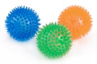 Игрушка-пищалка WOGY для собак Мяч игольчатый d=6.5см, микс 1 шт