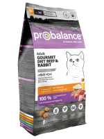 Сухой корм Probalance Gourmet Diet для кошек с говядиной и кроликом, 8 кг