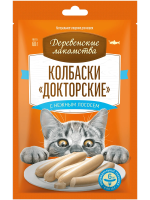 Деревенские лакомства Колбаски "Докторские" с нежным лососем для кошек, 60 г