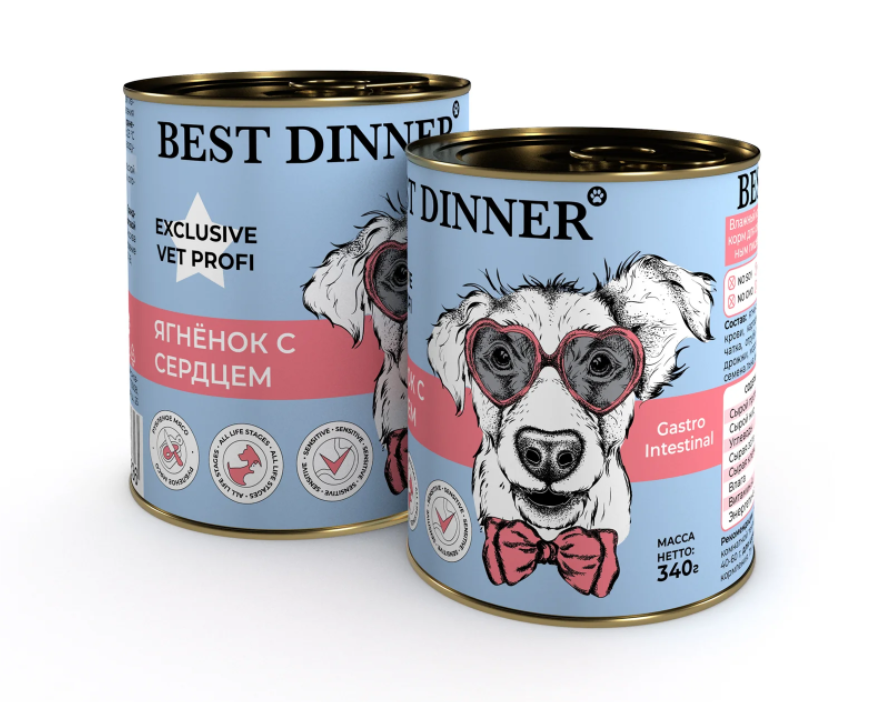 Влажный корм для собак Best Dinner Exclusive Gastro Intestinal Ягненок ...