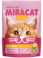 Сухой корм Мираторг Miracat с курицей для взрослых кошек всех пород, 750 г