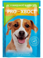 Корм влажный ProХвост говядина в соусе для собак, 85 г