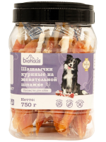 Лакомство для собак BIOHAUS Шашлычки куриные на жевательной шпажке, 750 г