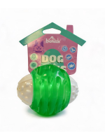 Игрушка-бренчалка с выемками для корма BIOHAUS для собак «Мячик ребристый», микс 123г/8*6см