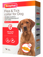 Препарат от клещей Беафар ошейник инсектоакарицидный для собак "Flea & Tick collar" 65 см, желтый
