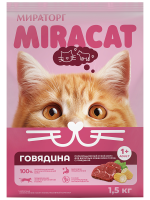 Сухой корм Мираторг Miracat с говядиной для взрослых кошек всех пород, 1,5 кг