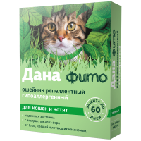 Ошейник репеллентный Дана фито от блох и клещей для кошек и котят 35 см, зеленый