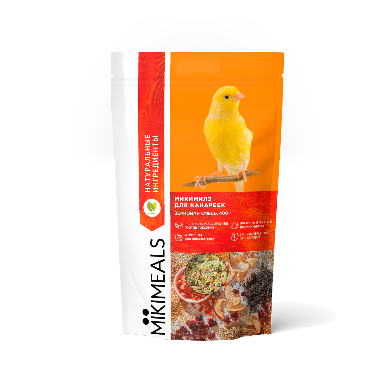 Mikimeals Корм для канареек зерновая смесь, 400 г купить по низкой цене ...