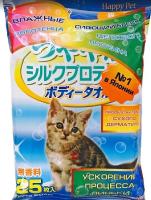 Шампуневые полотенца EARTH PET экспресс-купание б/воды. Проф.кож.аллерг/сух.дерм.,д/кошек. 25 шт.