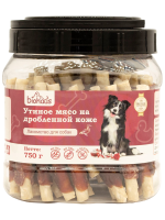 Лакомство для собак BIOHAUS Утиное мясо на дробленной коже, 750 г
