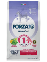 Сухой корм Forza10 MonoDiet Sensitive Digestion Mini&Toy Adult гипоаллергенный для взрослых собак мелких пород с чувствительным пищеварением, с рыбой, 1,5 кг