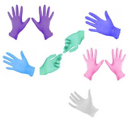 Перчатки смотровые нитриловые неопудренные NitriMAX, 100 пар, размер: L, цвет: лиловые