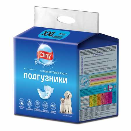 Cliny ® Подгузники для собак, 25-40 кг размер  XXL (6 шт.)