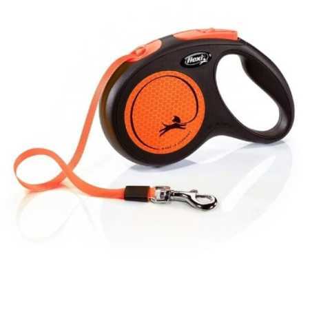 Поводок-рулетка Flexi New Neon M Tape 5 m 25 kg , orange