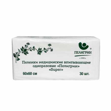 Пелигрин Пеленки впитывающие 60х60см №30 Super (3капли)