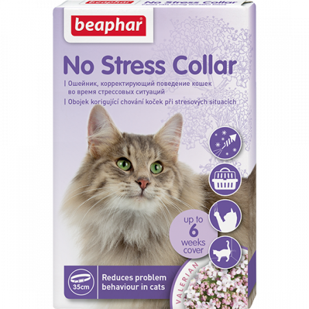Корректор поведения Beaphar No Stress Collar Успокаивающий ошейник для кошек,  35 см.