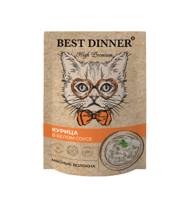 Паучи для кошек Best Dinner High Premium Курица в белом соусе, 0,085 кг