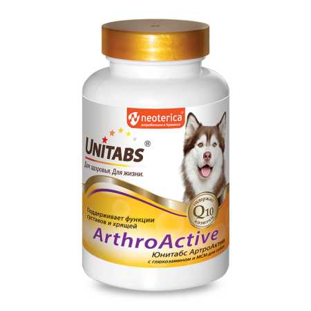 Добавка Юнитабс  АртроАктив (ArthroActive с Q10)  для собак, 100 таб.