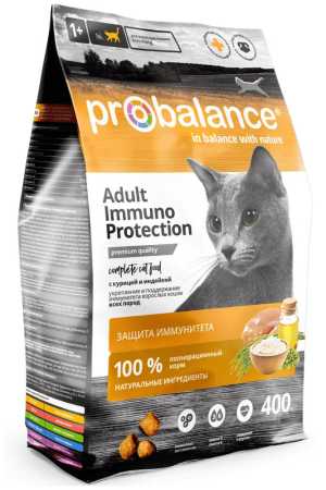 ProBalance ® Adult Immuno Protection Сухой корм для кошек с курицей и индейкой, пакет 400 гр