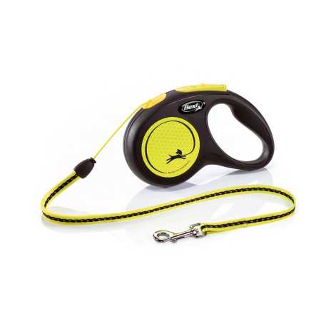 Поводок-рулетка Flexi New Neon cord S 5m 12kg yellow