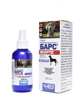 фото Спрей от клещей и блох АВЗ Барс Форте для собак флакон, 100 мл