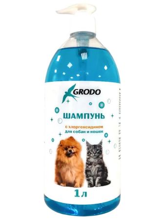 Шампунь GRODO с хлоргексидином для собак и кошек, 1 л