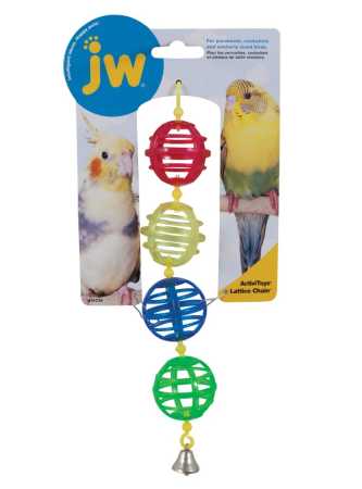 J.W. Игрушка для птиц "Цепочка из решетчатых шариков с колокольчиком"