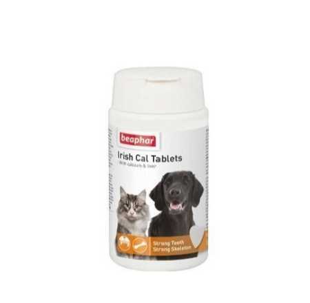 Кормовая добавка Beaphar Витамины для кошек и собак Irish Cal Table ts, 150таб