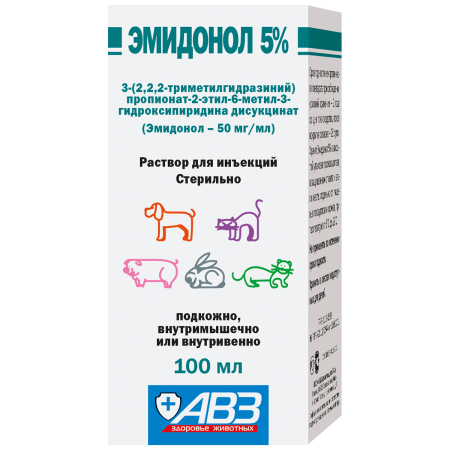 Эмидонол 5%, раствор для инъекций, 100 мл
