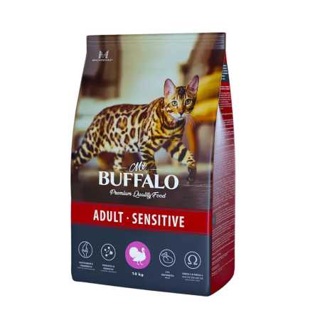 Mr.Buffalo Adult Sensitive Корм для  кошек индейка10 кг