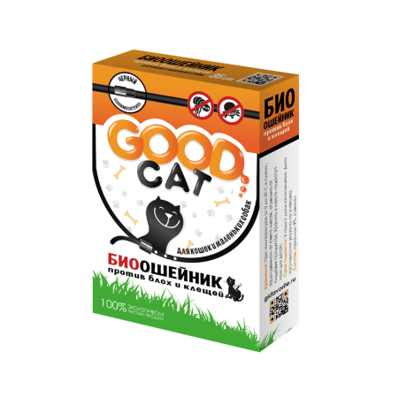 Ошейник Био GOOD CAT для кошек, 35 см черный.