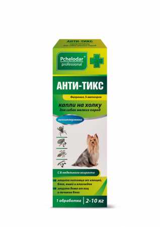 Пчелодар Анти-Тикс капли для собак мелких пород, 1 пипетка упаковка