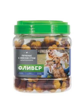 Оливер Печенье с мясом утки цельнозерновое, 750г (6/кор)