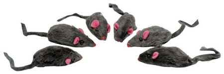 Мышь с коротким мехом для кошек 5см 24шт.