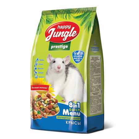 Happy Jungle Престиж Корм для крыс пакет, 500 гр