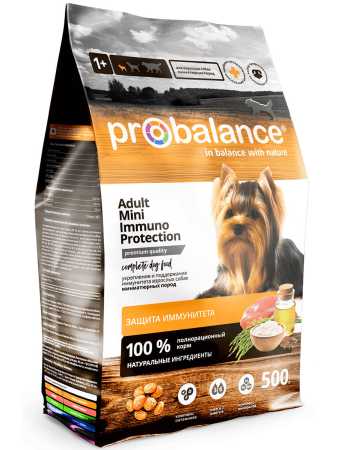 Probalance ® корм сухой Immuno Adult Mini для взрослых собак малых пород пакет, 500 гр
