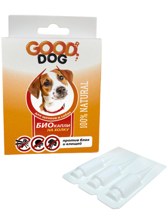 Антипаразитарные капли БИО Good Dog для щенков и собак 2 мл, 3 пип/упак