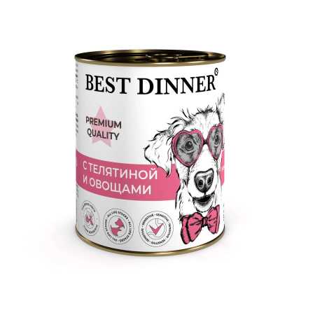 Консервы для собак Best Dinner Premium Меню №4 "С телятиной и овощами"  0,34 кг