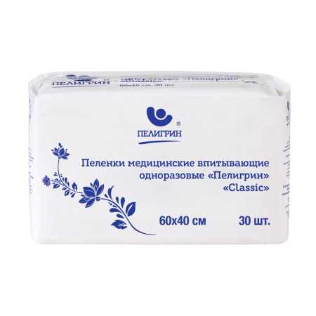Пелигрин Пеленки впитывающие 60х40см №30 Classic (2капли)