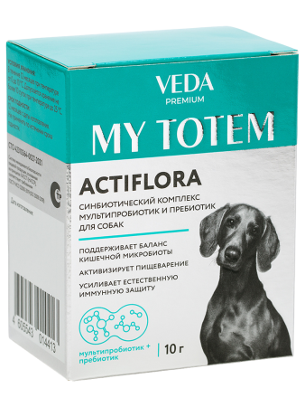 MY TOTEM ACTIFLORA синбиотический комплекс для собак (10 саше пакетов 1г в картонной пачке)
